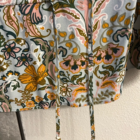 DR2 Floral Print Cap Sleeve Top Plus Size 1X - Picture 8 of 9